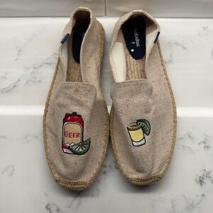 Soludos Mens Beer Shot Smoking Slippers Shoes Men 11.5 Espadrille Loafer Slip On